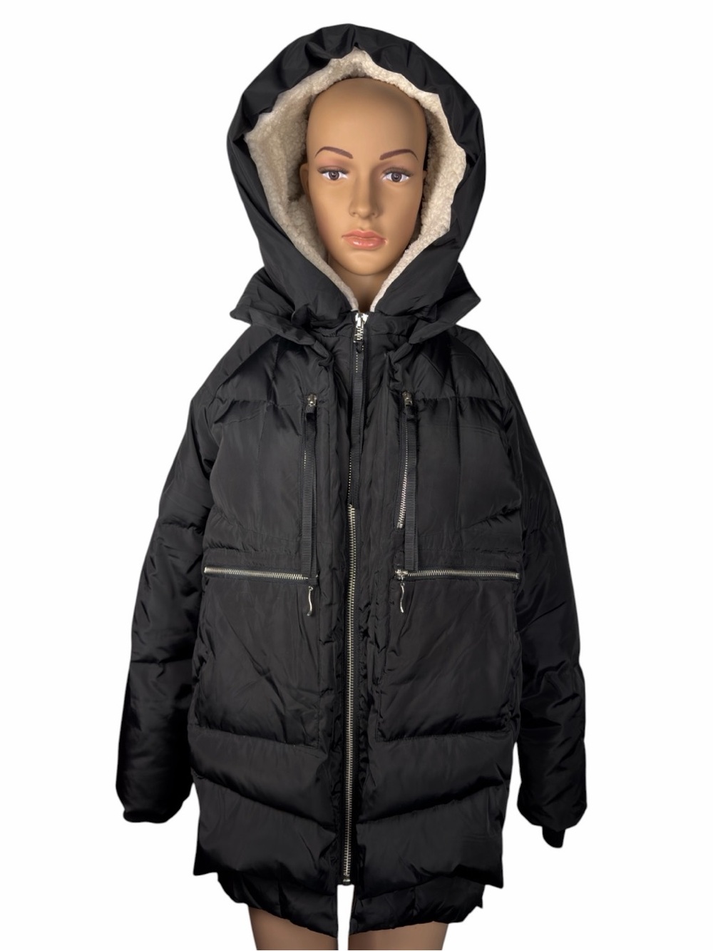 Orolay NWOT Women’s Thickened Down Puffer Jacket With Attached Hood. Black. XXS.